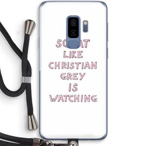 CaseCompany Christian Grey: Samsung Galaxy S9 Plus Transparant Hoesje met koord