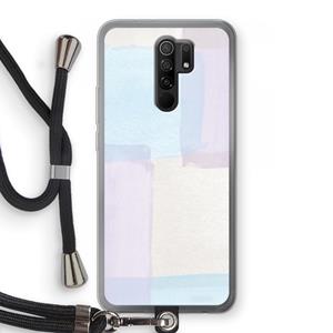 CaseCompany Square pastel: Xiaomi Redmi 9 Transparant Hoesje met koord