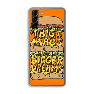 CaseCompany Big Macs Bigger Dreams: Samsung Galaxy S21 Plus Transparant Hoesje