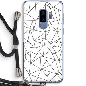 CaseCompany Geometrische lijnen zwart: Samsung Galaxy S9 Plus Transparant Hoesje met koord