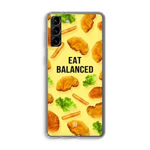 CaseCompany Eat Balanced: Samsung Galaxy S21 Plus Transparant Hoesje