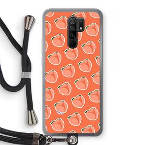 CaseCompany Just peachy: Xiaomi Redmi 9 Transparant Hoesje met koord