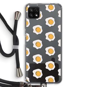 CaseCompany Bacon to my eggs #1: Samsung Galaxy A22 5G Transparant Hoesje met koord