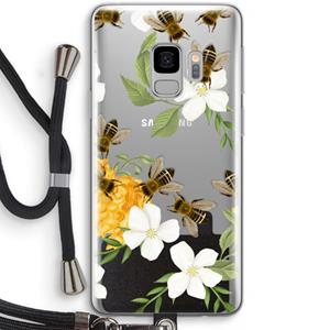 CaseCompany No flowers without bees: Samsung Galaxy S9 Transparant Hoesje met koord