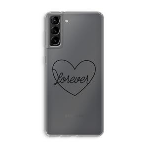 CaseCompany Forever heart black: Samsung Galaxy S21 Plus Transparant Hoesje