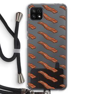 CaseCompany Bacon to my eggs #2: Samsung Galaxy A22 5G Transparant Hoesje met koord