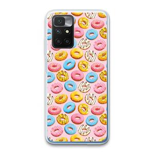CaseCompany Pink donuts: Xiaomi Redmi 10 Transparant Hoesje
