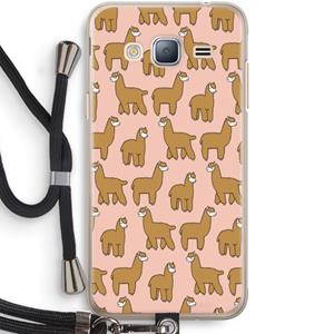 CaseCompany Alpacas: Samsung Galaxy J3 (2016) Transparant Hoesje met koord