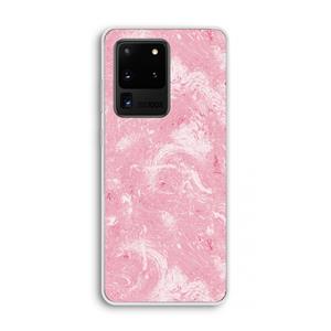 CaseCompany Abstract Painting Pink: Samsung Galaxy S20 Ultra Transparant Hoesje