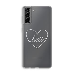 CaseCompany Best heart pastel: Samsung Galaxy S21 Plus Transparant Hoesje