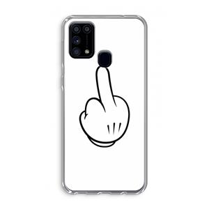 CaseCompany Middle finger white: Samsung Galaxy M31 Transparant Hoesje