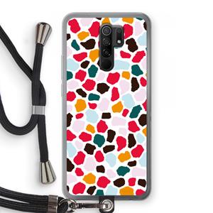 CaseCompany Colored Giraffe: Xiaomi Redmi 9 Transparant Hoesje met koord