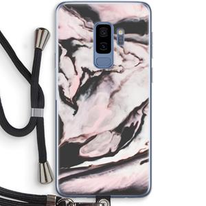 CaseCompany Roze stroom: Samsung Galaxy S9 Plus Transparant Hoesje met koord
