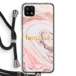 CaseCompany Feminist: Samsung Galaxy A22 5G Transparant Hoesje met koord