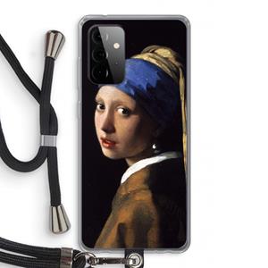 CaseCompany The Pearl Earring: Samsung Galaxy A72 5G Transparant Hoesje met koord