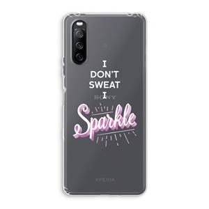 CaseCompany Sparkle quote: Sony Xperia 10 III Transparant Hoesje