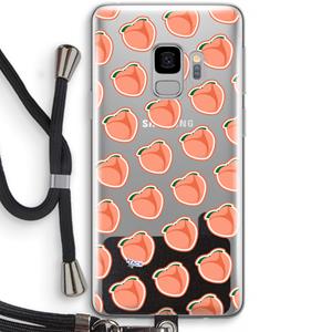 CaseCompany Just peachy: Samsung Galaxy S9 Transparant Hoesje met koord