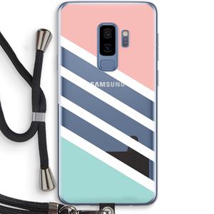 CaseCompany Strepen pastel: Samsung Galaxy S9 Plus Transparant Hoesje met koord