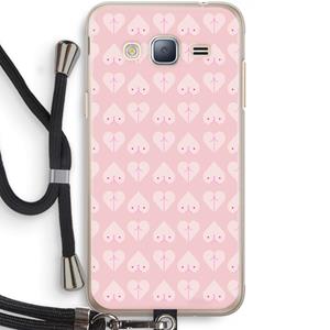 CaseCompany Ass 'n Titties: Samsung Galaxy J3 (2016) Transparant Hoesje met koord