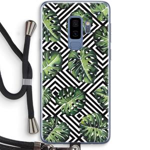 CaseCompany Geometrische jungle: Samsung Galaxy S9 Plus Transparant Hoesje met koord