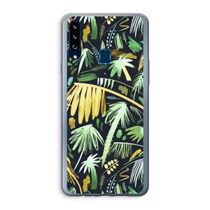 CaseCompany Tropical Palms Dark: Samsung Galaxy A20s Transparant Hoesje