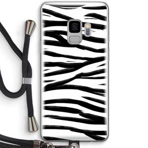 CaseCompany Zebra pattern: Samsung Galaxy S9 Transparant Hoesje met koord
