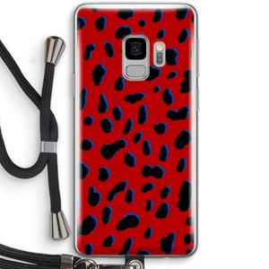 CaseCompany Red Leopard: Samsung Galaxy S9 Transparant Hoesje met koord