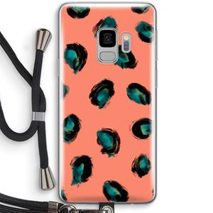 CaseCompany Pink Cheetah: Samsung Galaxy S9 Transparant Hoesje met koord