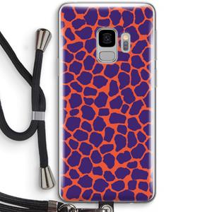CaseCompany Purple Giraffe: Samsung Galaxy S9 Transparant Hoesje met koord