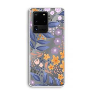 CaseCompany Flowers with blue leaves: Samsung Galaxy S20 Ultra Transparant Hoesje