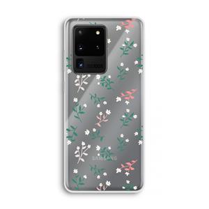CaseCompany Small white flowers: Samsung Galaxy S20 Ultra Transparant Hoesje
