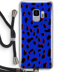 CaseCompany Blue Leopard: Samsung Galaxy S9 Transparant Hoesje met koord