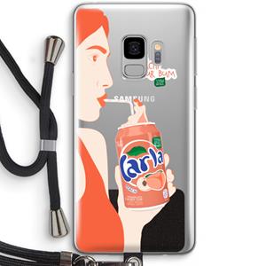 CaseCompany Peach please!: Samsung Galaxy S9 Transparant Hoesje met koord
