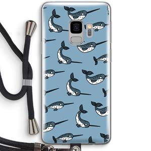 CaseCompany Narwhal: Samsung Galaxy S9 Transparant Hoesje met koord