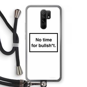CaseCompany No time: Xiaomi Redmi 9 Transparant Hoesje met koord
