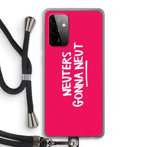 CaseCompany Neuters (roze): Samsung Galaxy A72 5G Transparant Hoesje met koord
