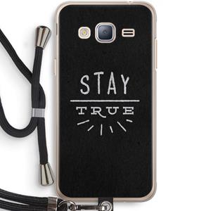CaseCompany Stay true: Samsung Galaxy J3 (2016) Transparant Hoesje met koord