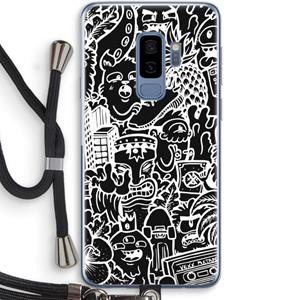 CaseCompany Vexx Black Mixtape: Samsung Galaxy S9 Plus Transparant Hoesje met koord