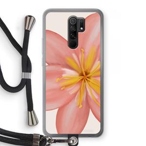 CaseCompany Pink Ellila Flower: Xiaomi Redmi 9 Transparant Hoesje met koord