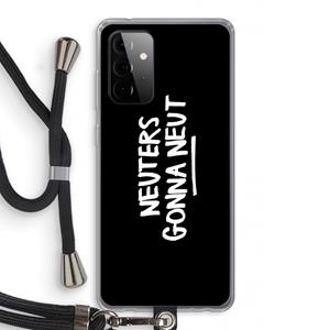 CaseCompany Neuters (zwart): Samsung Galaxy A72 5G Transparant Hoesje met koord