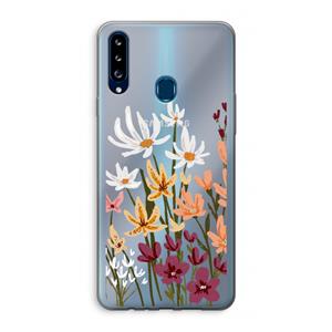 CaseCompany Painted wildflowers: Samsung Galaxy A20s Transparant Hoesje