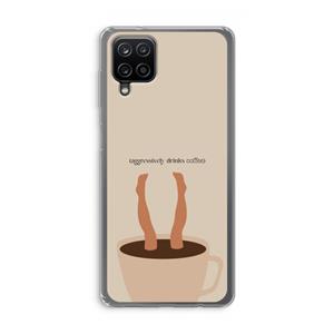 CaseCompany Aggressively drinks coffee: Samsung Galaxy A12 Transparant Hoesje