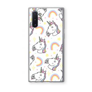 CaseCompany Rainbow Unicorn: Samsung Galaxy Note 10 Transparant Hoesje