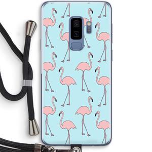 CaseCompany Anything Flamingoes: Samsung Galaxy S9 Plus Transparant Hoesje met koord