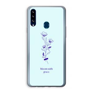 CaseCompany Bloom with grace: Samsung Galaxy A20s Transparant Hoesje