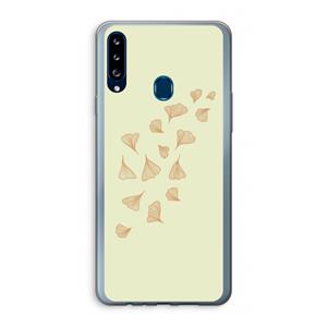 CaseCompany Falling Leaves: Samsung Galaxy A20s Transparant Hoesje