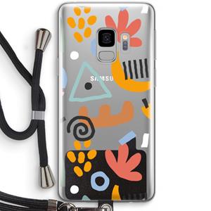 CaseCompany Abstract: Samsung Galaxy S9 Transparant Hoesje met koord