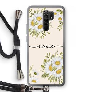 CaseCompany Daisies: Xiaomi Redmi 9 Transparant Hoesje met koord