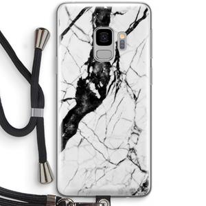 CaseCompany Witte marmer 2: Samsung Galaxy S9 Transparant Hoesje met koord