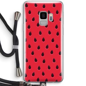 CaseCompany Watermelon: Samsung Galaxy S9 Transparant Hoesje met koord